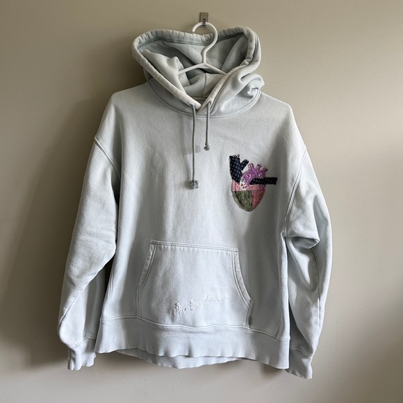 Handmade Tops - ⭐️ Handmade ANATOMICAL HEART -GLACIER TNA- Upcycle Quilt Patchwork Hoodie